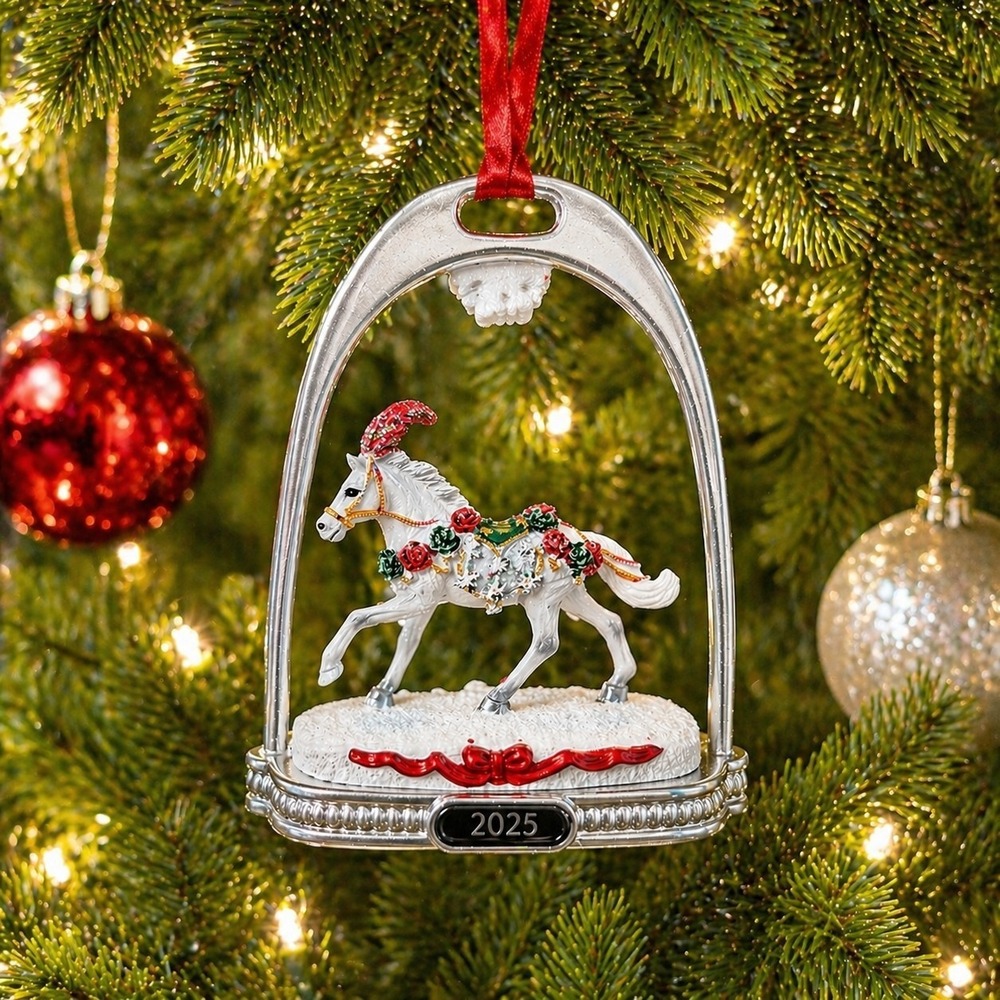 Breyer 2025 Christmas in Bloom Stirrup Ornament Holiday Horse NIB Collectible